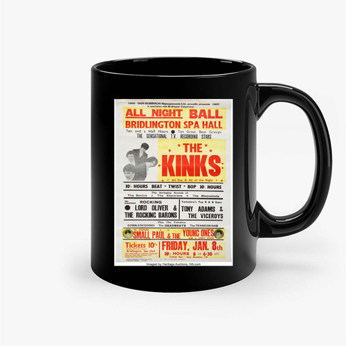 The Kinks 1965 All Day And All Of The Night British Concert Ceramic Mugs