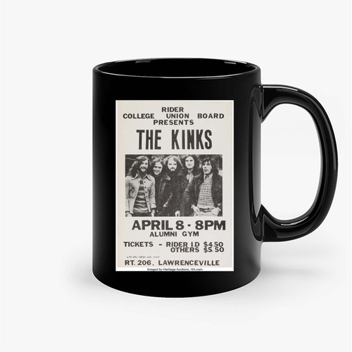 The Kinks 1973 Rider College Lawrence Township Nj Concert Ceramic Mugs