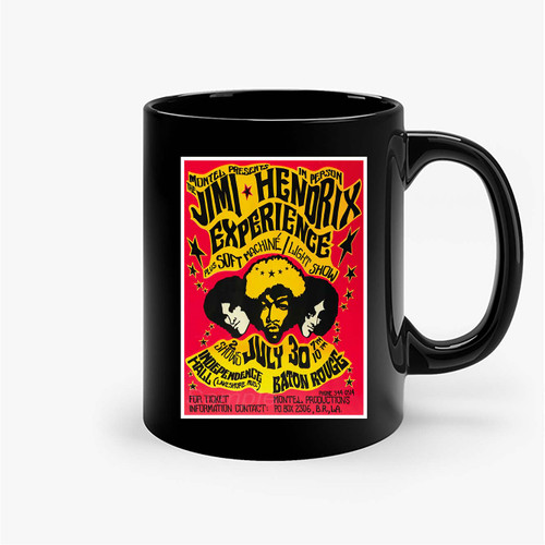 Vintage Jimi Hendrix Concert Print Ceramic Mugs