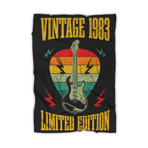 41 Year Old Gifts Vintage 1983 Limited Edition 41st Birthday Guitars Blanket