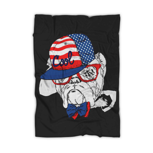 4th Of July Dog With Usa Flag Hat Blanket 4th Of July Dog With Usa Flag Hat Blanket