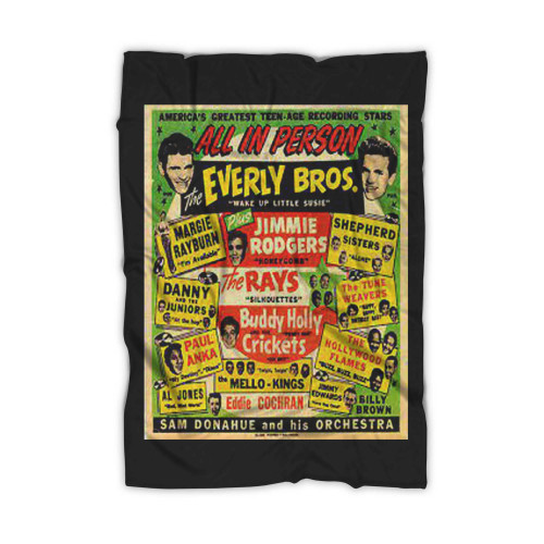 Ad65 Vintage 1950's Everly Brothers Buddy Holly Concert Blanket