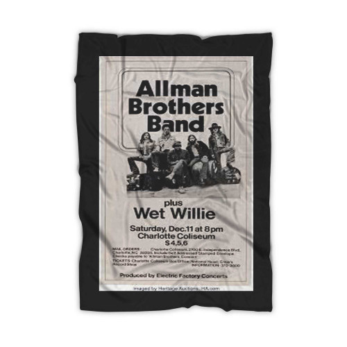 Allman Brothers Band 1971 Charlotte Nc Concert Blanket