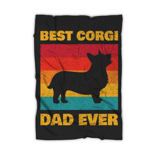 Best Corgi Dad Ever Vintage Cute Blanket