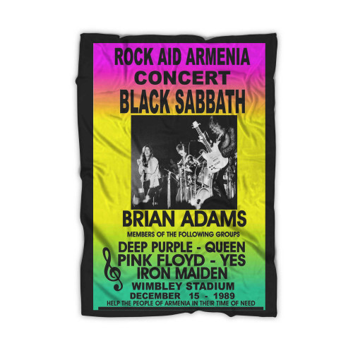 Black Sabbath Pink Floyd Queen Rock Festival & Concert Blanket