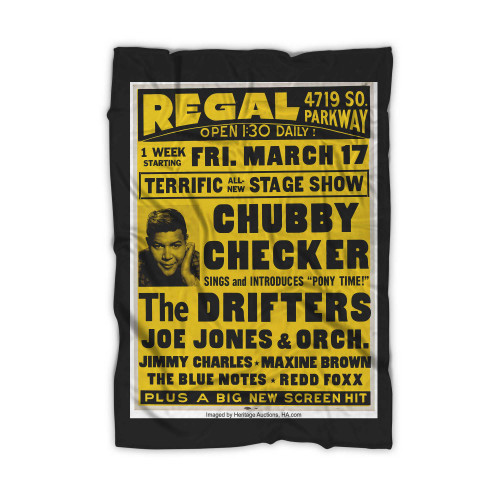 Chubby Checker The Drifters 1961 Regal Theatre Chicago Concert Blanket