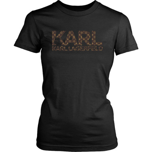 Karl Lagerfeld Logo With Lv Pattern Women's T-Shirt Tee