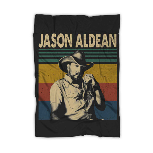 Jason Aldean Retro Vintage Blanket