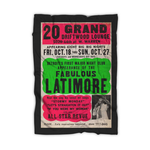 Latimore 1974 Detroit Mi Jumbo Globe Concert Blanket