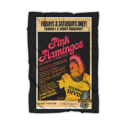 Pink Flamingos Midnight Show Blanket