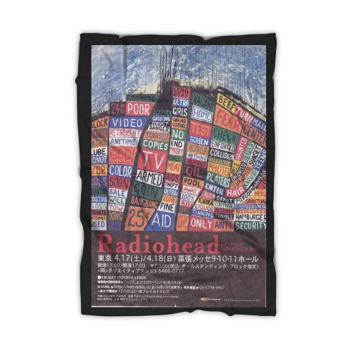 Radiohead Flyers And Ticket For Japan Tours Blanket