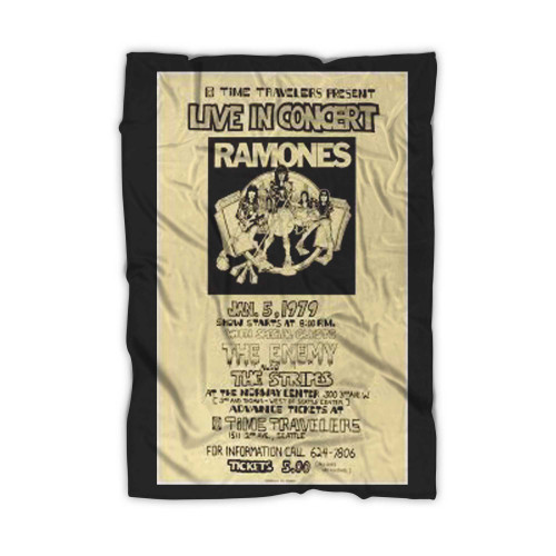 Ramones 1979 Seattle Washington Punk Rock Concert Blanket