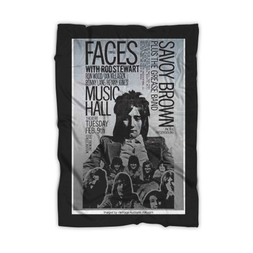 Rod Stewart And Faces 1971 Boston Metallic Silver Concert Blanket