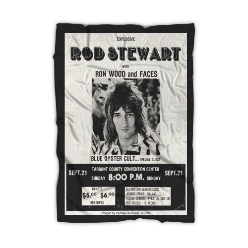 Rod Stewart Ron Wood And Faces 1975 Fort Worth Blanket