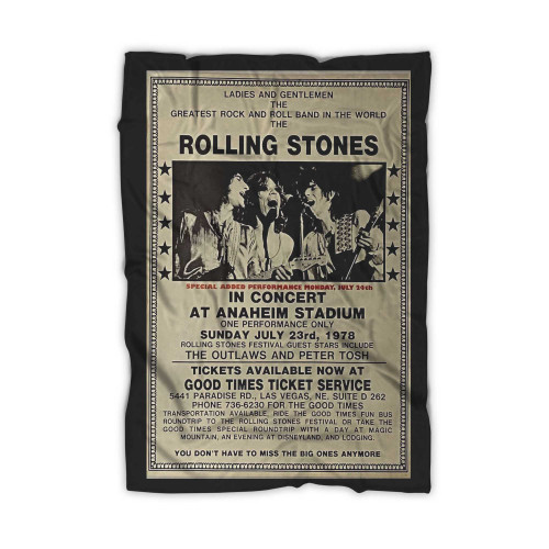 Rolling Stones 1978 Anaheim Concert Blanket