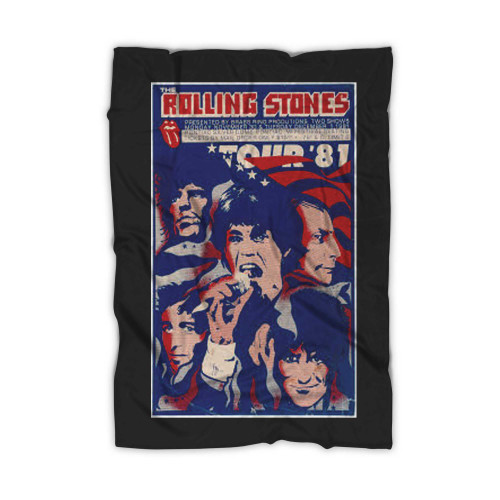 Rolling Stones 1981 Pontiac Michigan Concert Blanket