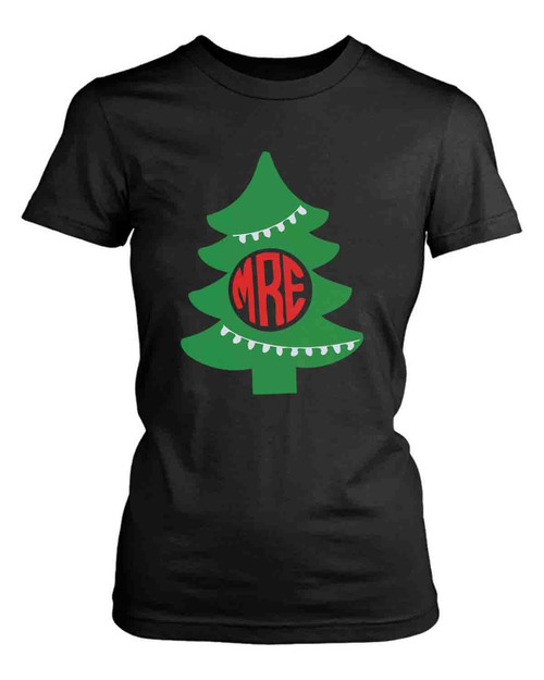 Christmas Tree Monogram Women's T-Shirt Tee