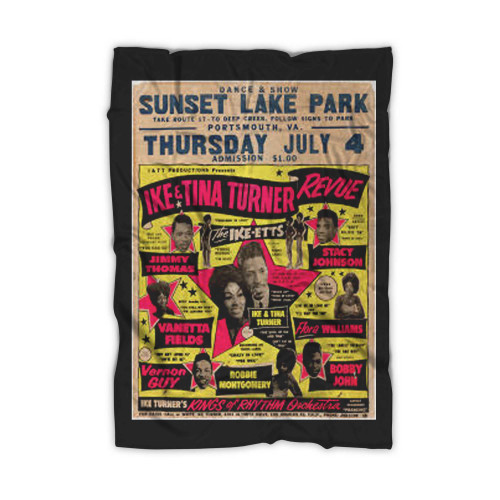 Sensational Ike And Tina Turner Revue Fourth Of July 1963 Boxing Style Concert Blanket