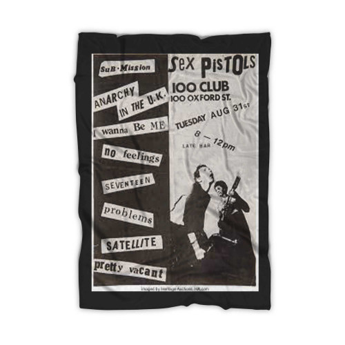 Sex Pistols 100 Club Concert Handbill Blanket