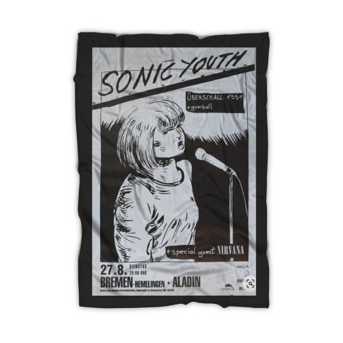 Sonic Youth Nirvana 1991 Original Concert Blanket