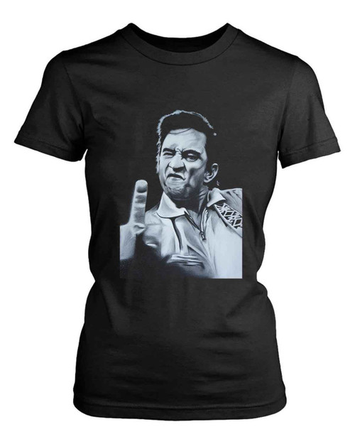Johnny Cash Finger Drawing Women's T-Shirt Tee