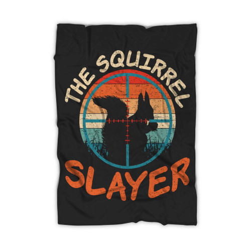 The Squirrel Slayer Vintage Retro Hunter Blanket