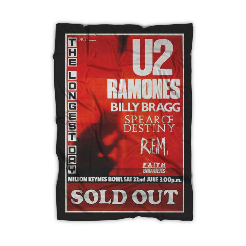Vintage 1985 U2 The Longest Day Concert Blanket