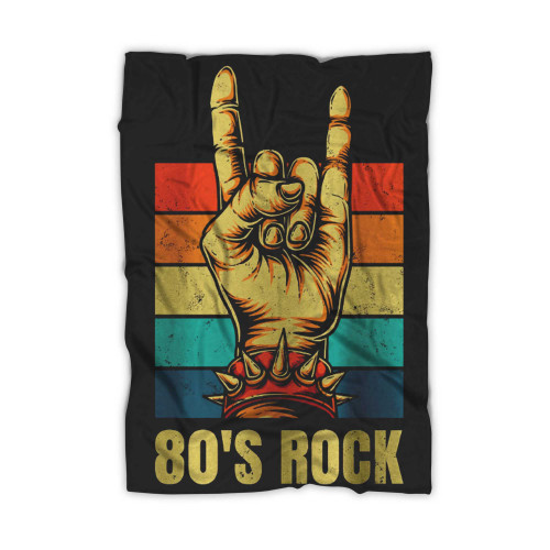 Vintage Retro 80's Rock Band Vintage Retro Themed Blanket