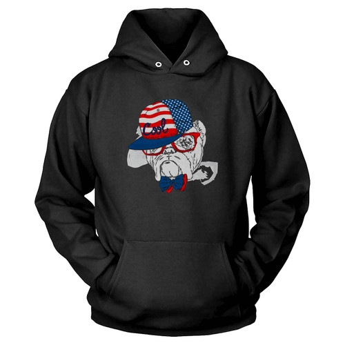 4th Of July Dog With Usa Flag Hat Hoodie 4th Of July Dog With Usa Flag Hat Hoodie