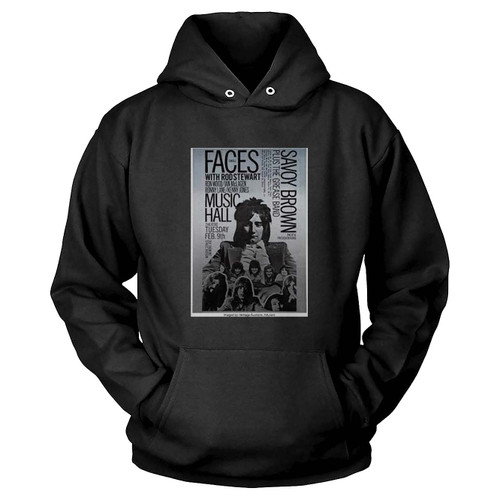 Rod Stewart And Faces 1971 Boston Metallic Silver Concert Hoodie