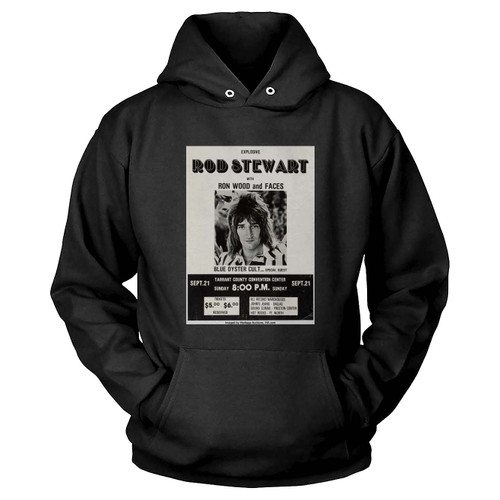 Rod Stewart Ron Wood And Faces 1975 Fort Worth Hoodie