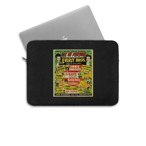 Ad65 Vintage 1950's Everly Brothers Buddy Holly Concert Laptop Sleeve