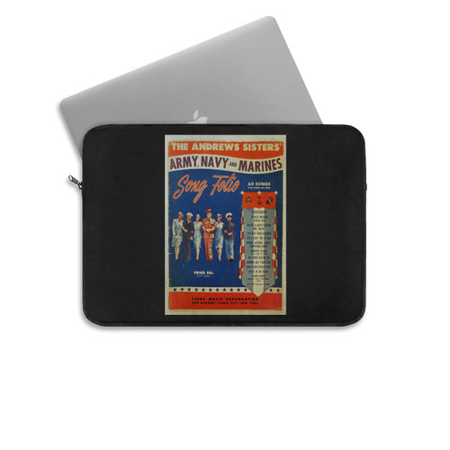 Army Navy & Marines Song Folio Andrews Sisters 60 Songs 1942 Laptop Sleeve