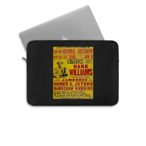 Hank Williams 1953 Canton Oh Genuine Original Concert Laptop Sleeve