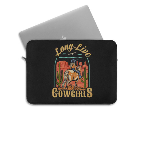 Long Live Cowgirls Howdy Rodeo Southern Western Hat Vintage Laptop Sleeve