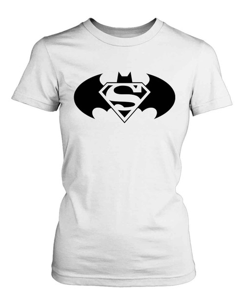 Superman And Batman Logo Women's T-Shirt Tee