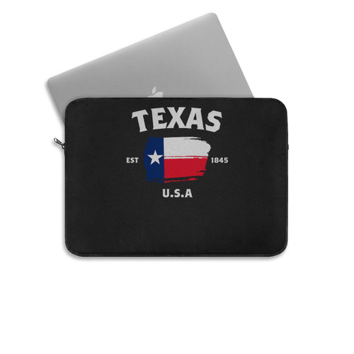 Texas Est 1836 Flag Usa American State Laptop Sleeve