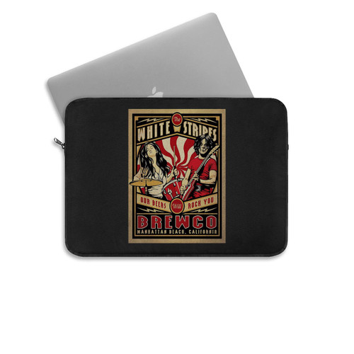 White Stripes Concert Mini Laptop Sleeve