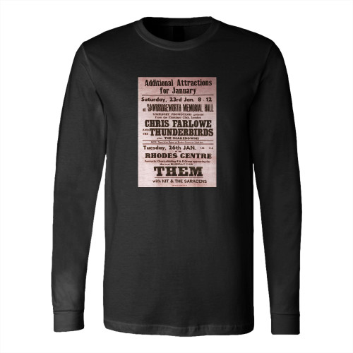 A Chris Farlowe & The Thunderbirds And Them Concert Long Sleeve T-Shirt Tee