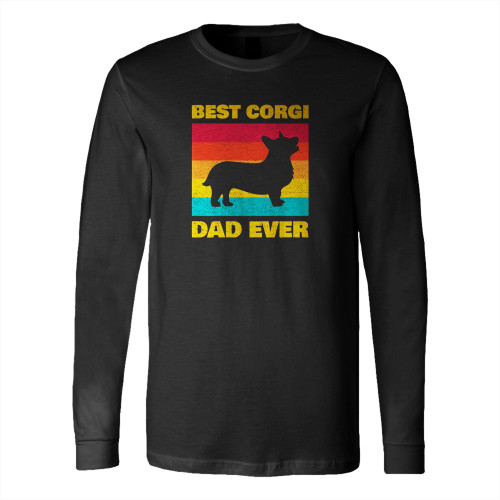 Best Corgi Dad Ever Vintage Cute Long Sleeve T-Shirt Tee