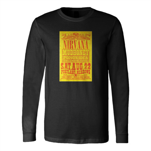 Nirvana Mudhoney 1992 Portland And Seattle Double Sided Concert Long Sleeve T-Shirt Tee