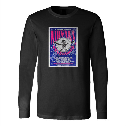 Nirvana Vintage Concert Nevermind Australian Tour 1992 Long Sleeve T-Shirt Tee