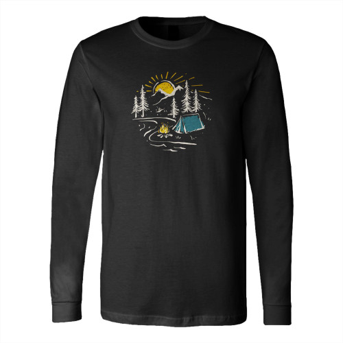 Outdoor Wilderness Mountain Themed Long Sleeve T-Shirt Tee