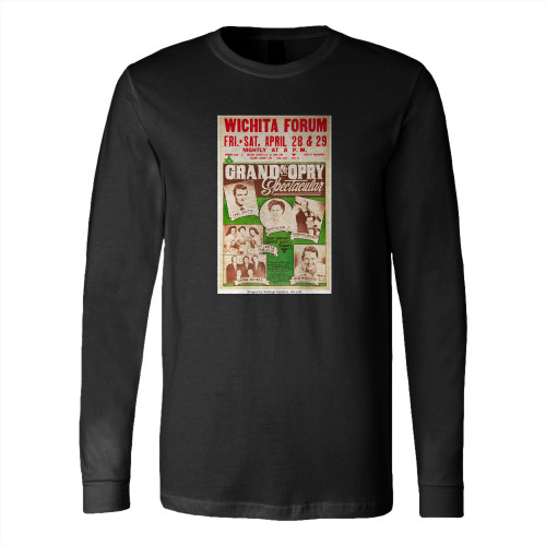 Patsy Cline 1961 Wichita Ks Concert Highlighting Walking Long Sleeve T-Shirt Tee