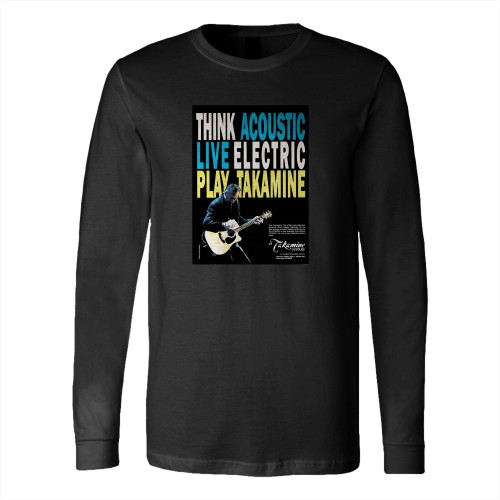 Pete Townshends 1989 Takamine Fp 360sc Acoustic Long Sleeve T-Shirt Tee
