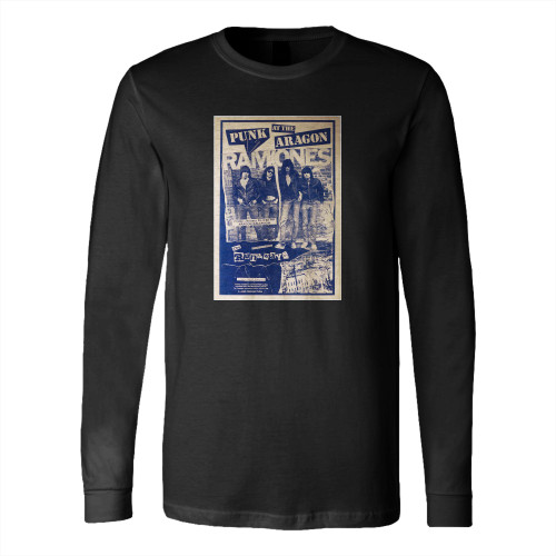 Ramones And The Runaways Punk At The Aragon 1978 Chicago Concert Long Sleeve T-Shirt Tee