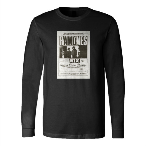 Ramones Handbill 1982 Mar 17 Grand Circus Theatre Gary Grimshaw Poste Long Sleeve T-Shirt Tee