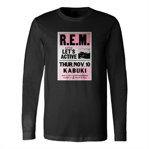 Rem And Let's Active 1983 San Francisco Ca Cardboard Concert Long Sleeve T-Shirt Tee