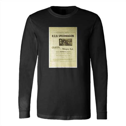 Reo Speedwagon 1975 Madison Wisconsin Concert Long Sleeve T-Shirt Tee