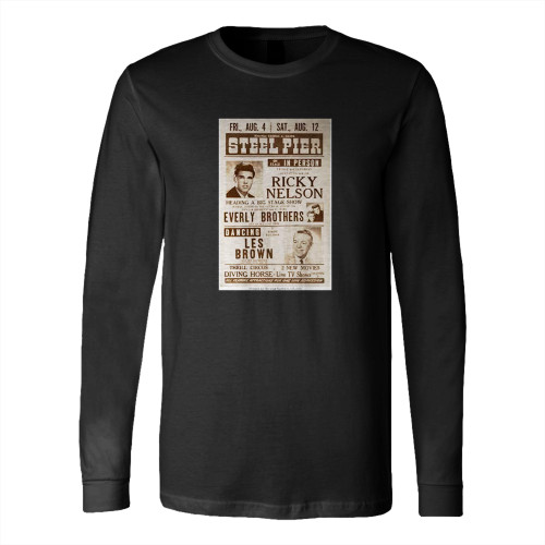 Ricky Nelson The Everly Bros 1961 Atlantic City New Jersey Long Sleeve T-Shirt Tee